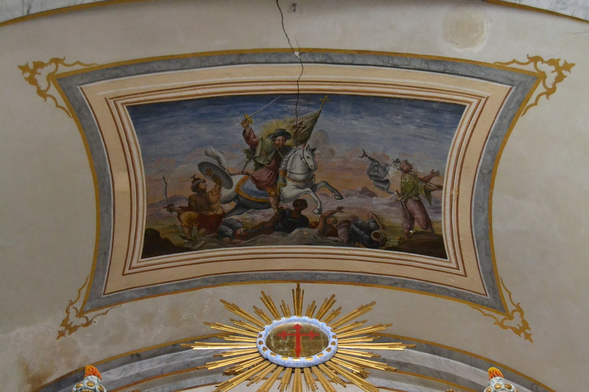 Pintura a la volta de l'altar major de l'església de sant Jaume, Gaianes.