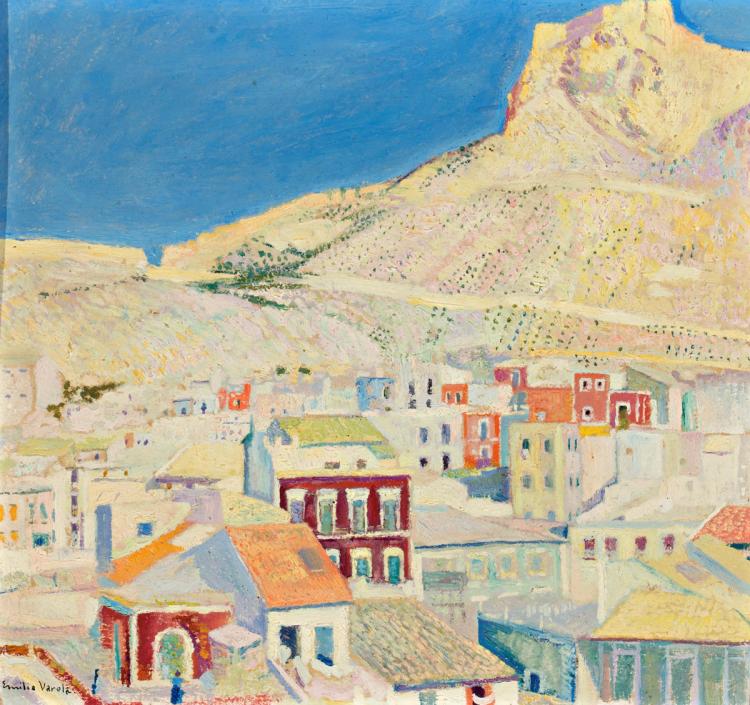 Emilio Varela Alicante 1887 - 1951 View Oil on cardboard Signed 34,6x37 cm